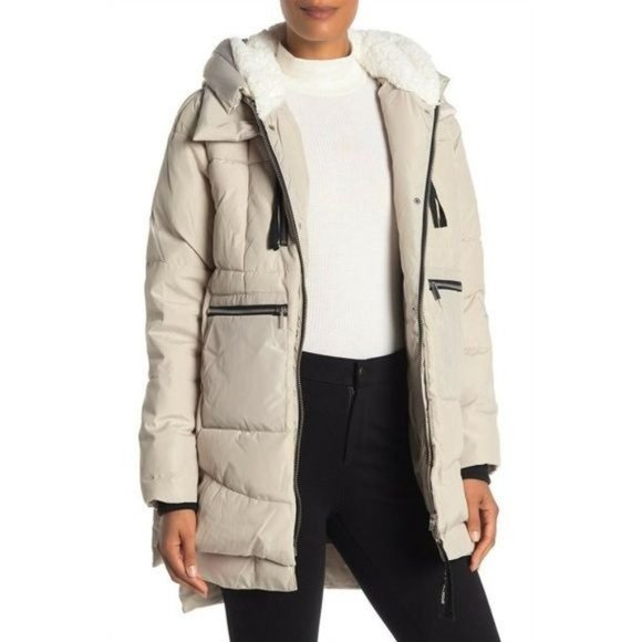 Jacket Puffer & Quilted By Bagatelle In Cream, Size: M